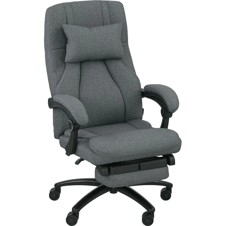 MELAYR, Massage-Bürostuhl, USB-Schnittstelle, schwenkbare Räder, Dunkelgrau, 64 x 74 x 117 cm – Bild 2