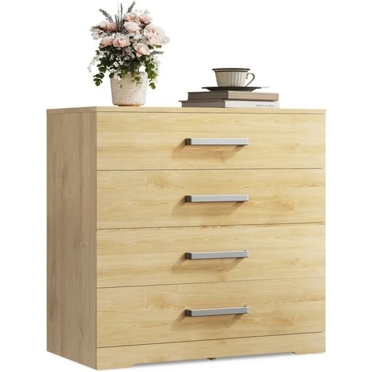 WLIVE Kommode mit 4/5 Schubladen, Moderne Schubladenkommode (Packung, Modernes Sideboard mit 3 Schubladen und 4 Fächern, Breite 75 cm), Vielseitiger Schubladenschrank für Schlafzimmer, Flur & Kinderzimmer – Bild 4