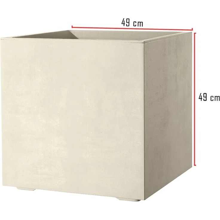 XXL Pflanzkasten Pflanzkübel Millennium 80 L in Creme mit Tolle Naturstein Optik – Bild 2