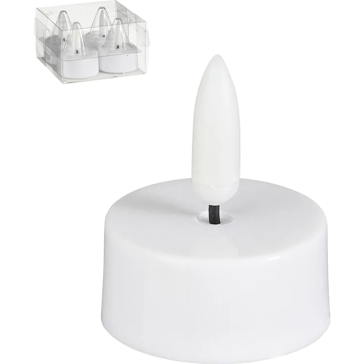 Mica Decorations LED Teelicht weiß Ø 4 x 5 cm warmweiß - 4 Stk.
