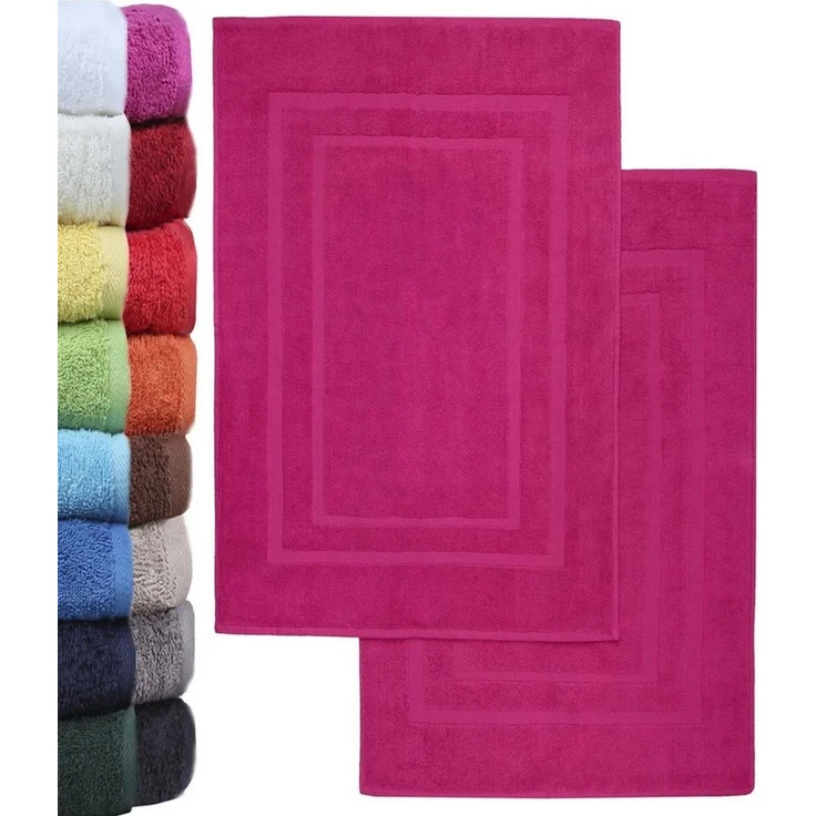 NatureMark 2er Pack Badvorleger Badematte | Premium Qualität | 100% Baumwolle | 50x80 cm | Duschvorleger Duschmatte Doppelpack | Farbe: Pink – Bild 5