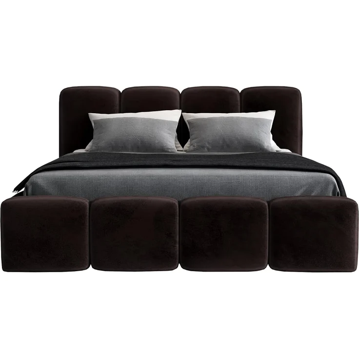 Polsterbett DONA 180x200 ohne Matratze mit Bettkasten und Lattenrost. Farbe: Espresso 6 – Bild 1