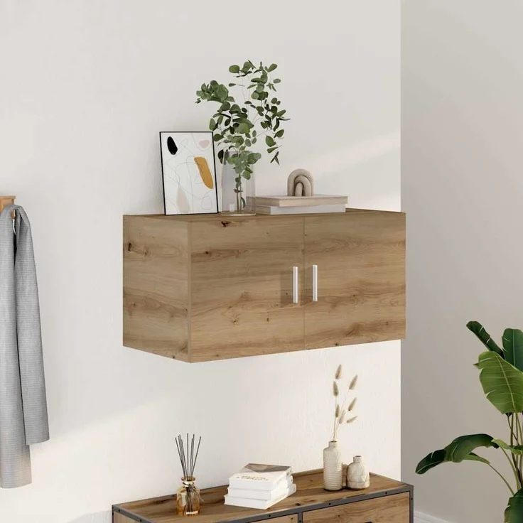 vidaXL Wandschrank Artisan-Eiche 80x39x40 cm Holzwerkstoff 856029 – Bild 2