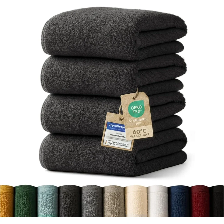 Blumtal Handtücher Premium Set, weich und saugstark in 50x100 cm, Frottee (4-St), in Premium Qualität 500 g/m²aus 100% Baumwolle – Bild 1