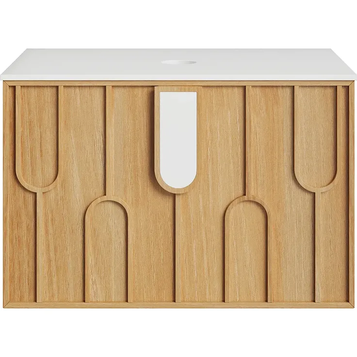 Vente-unique - MERKAN Waschbeckenmöbel Holz, Platte Beige - B 50 cm x H 49 cm x L 75 cm – Bild 2