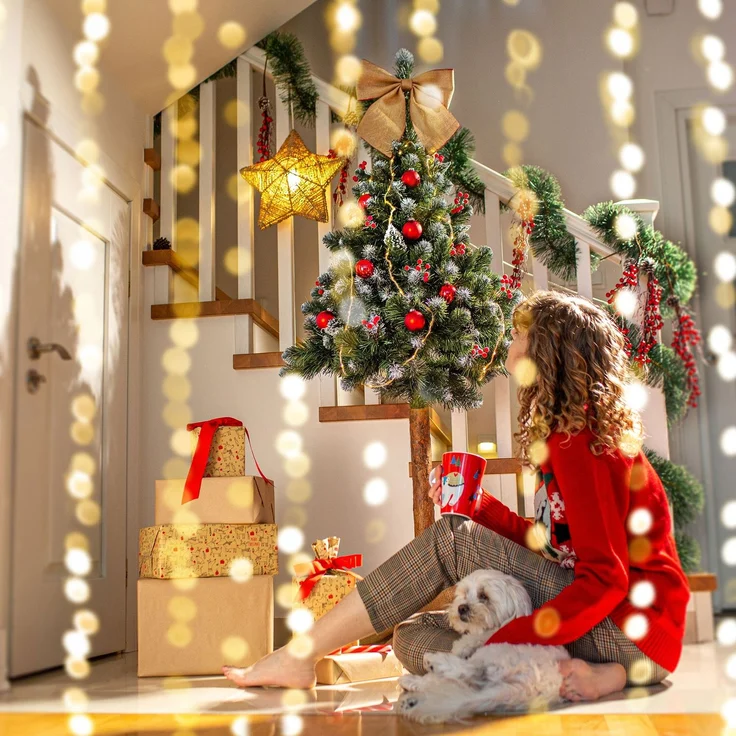 KADAX Künstlicher Weihnachtsbaum auf Stamm, Diamant, 180 cm, Kiefer – Bild 4