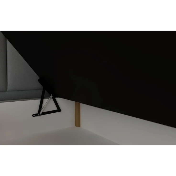 GRAINGOLD Cloud Boxspringbett 140x200, Bett mit Bettkasten, Velour-Stoff, mit Kopfteil, Grau – Bild 7