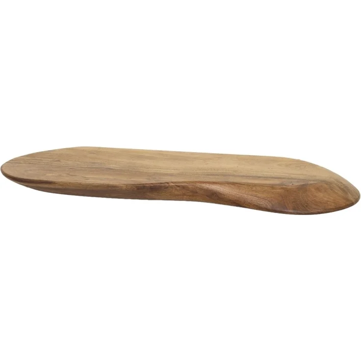Wandregal Akazie massiv, organisches Design mit Baumkante, modern, Braun, 60 cm, Unikat – Bild 3