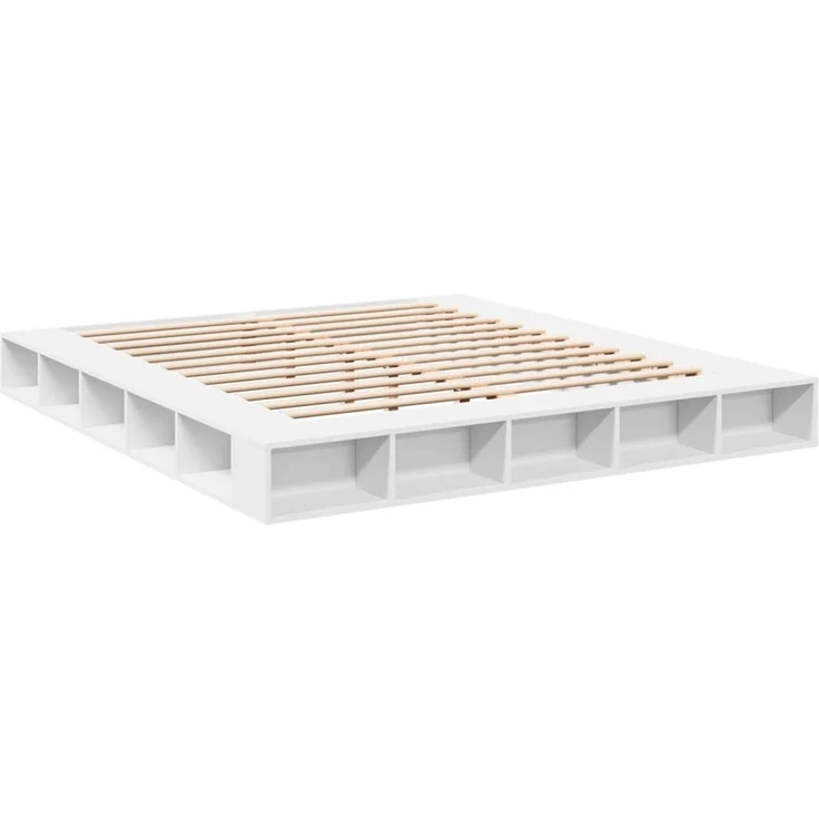 vidaXL Bettgestell Weiß 200x200 cm Holzwerkstoff 3280447 – Bild 3
