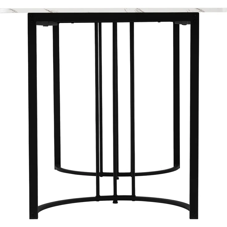 Essgruppe (5-tlg),Esstisch mit 4 Stühlen Set, Moderner Küchentisch Set , 140×80cm Küchentisch mit Schwarz Metallbeinen, MDF Tischplatte in Weißer,Schwarz Samt Esszimmerstühle--Weiß--96x69x18.5cm--YOUDENOVA – Bild 8