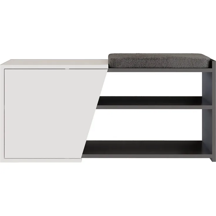 Calicosy Schuhschrank Anthrazit und Weiß B104,6 cm – FIONA BENCH - Anthrazit