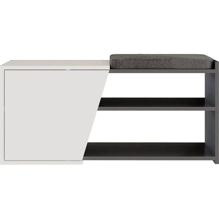 Calicosy Schuhschrank Anthrazit und Weiß B104,6 cm – FIONA BENCH - Anthrazit – Bild 1
