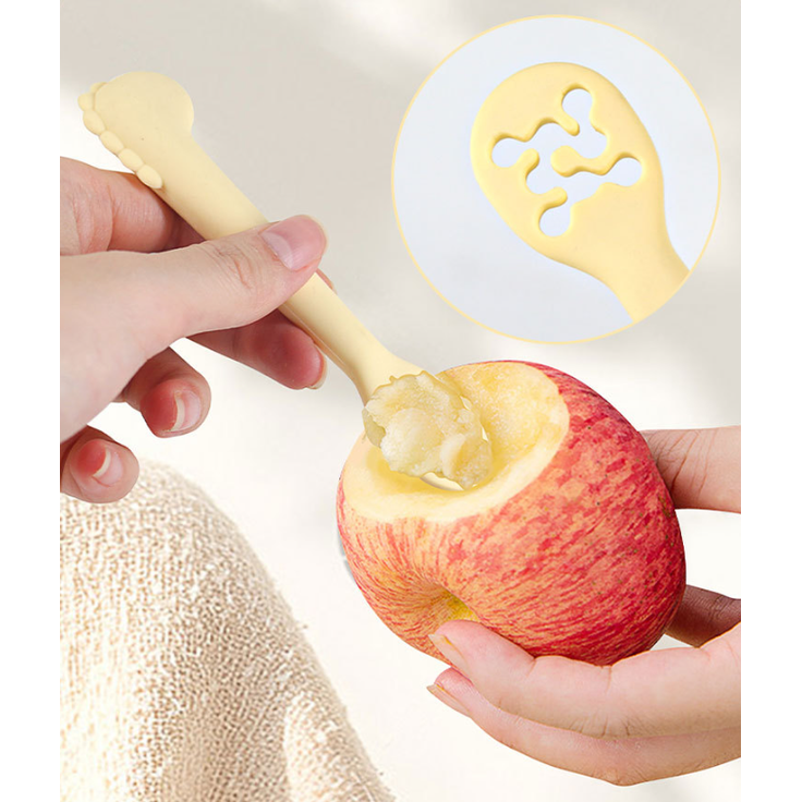 ABC 6-teiliges gelbes Baby-Trainingslöffel-Set aus lebensmittelechtem Silikon, geeignet für Babys ab einem Jahr zum selbstständigen Essen. Babylöffel in Dinosaurierform – Bild 4