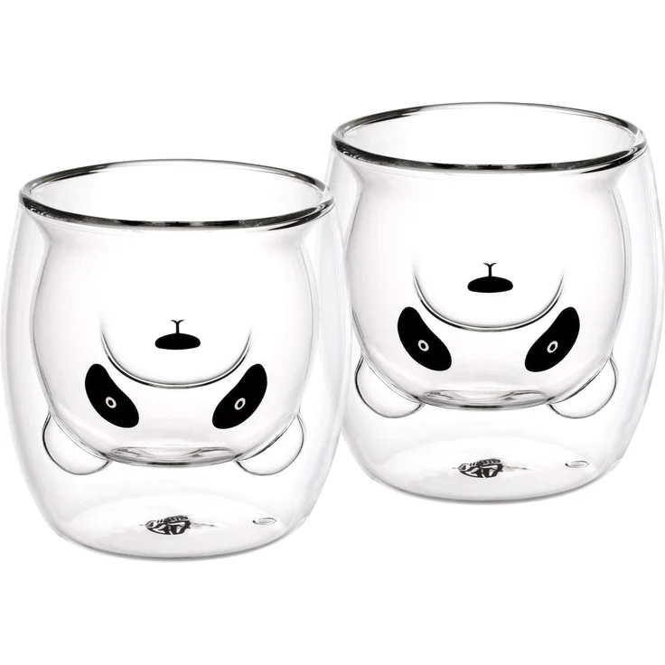 GRÄWE Doppelwandige-Thermogläser, 245ml, 2er Set, Motiv Panda – Bild 1