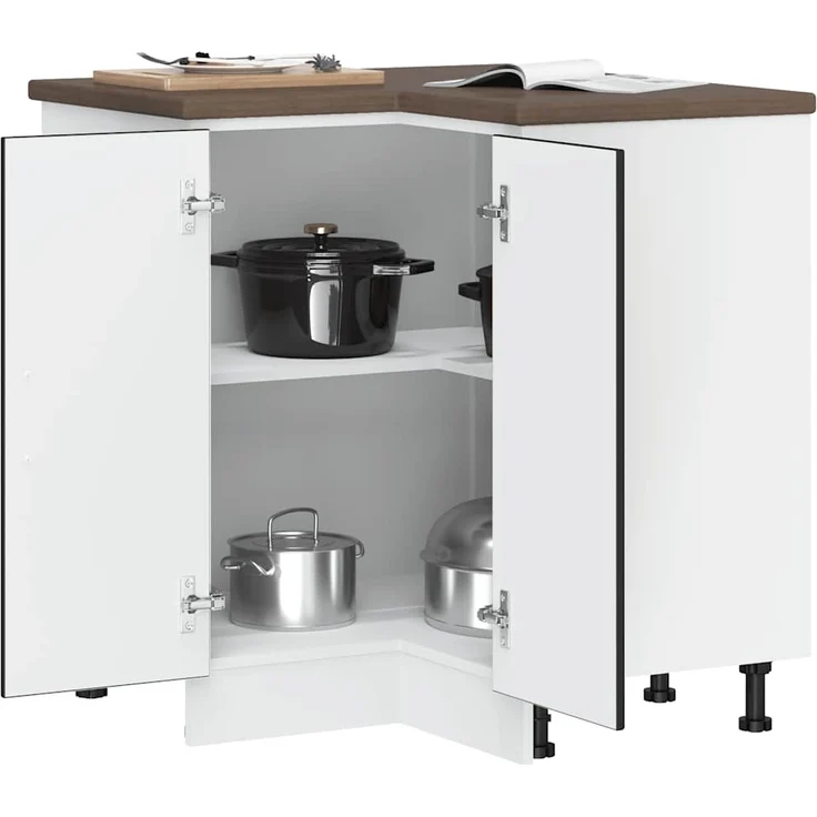 vidaXL Küchen-Eckunterschrank Porto Schwarz Holzwerkstoff 853988 – Bild 2