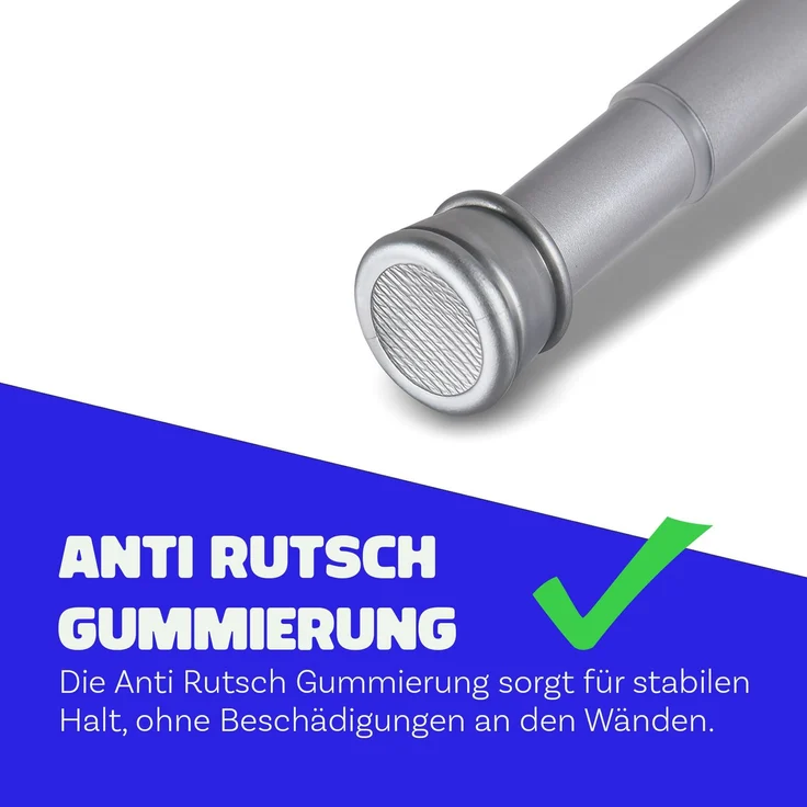 Verstellbare Vorhangstange - Spannstange zum Klemmen Silber Ø22/25 mm 80-125 cm – Bild 5