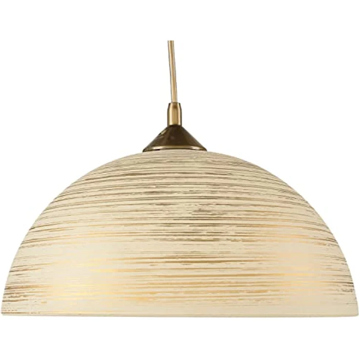 Licht-Erlebnisse Pendelleuchte FERA, Glas in Gold, E27, Ø 30cm, Retro Hängelampe für Küche und Esszimmer – Bild 4