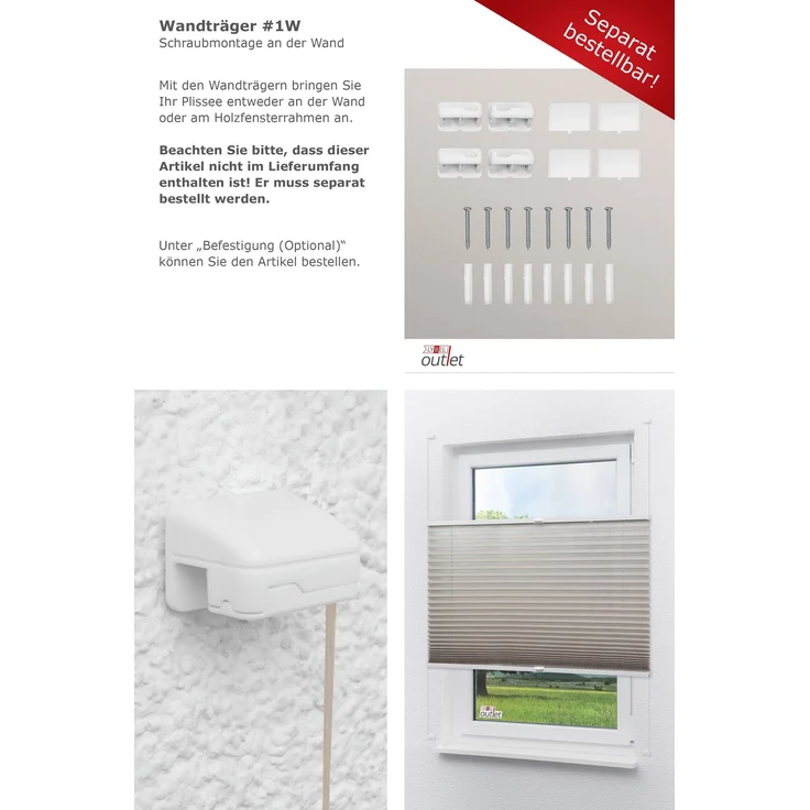 Lysel Outlet - Plissee Select Braungrau - Plissee in der Größe (Bx H) 120cm * 130cm – Bild 9