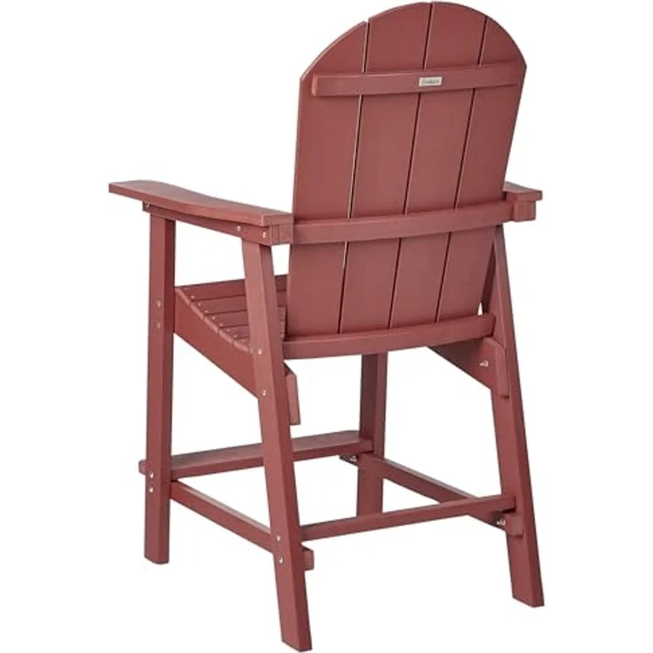 Garten-Barstuhl ADIRONDACK Kunststoff Rot – Bild 5