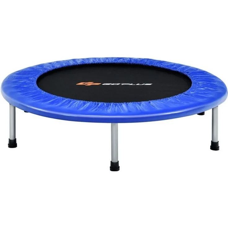 COSTWAY Ø 97cm Mini Trampolin, Fitness Trampolin faltbar, Kindertrampolin bis 150kg belastbar, Gartentrampolin, Indoor- und Outdoortrampolin für Kinder und Erwachsene – Bild 4