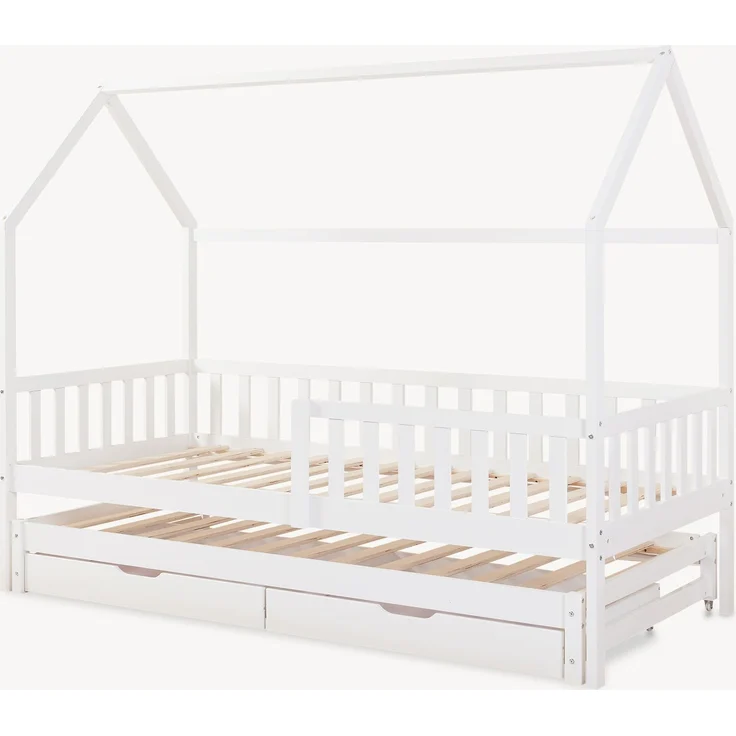 Doppel-Kinderbett Aarghonmaa 90x200 cm Kiefernholz Weiß [en. casa] – Bild 6