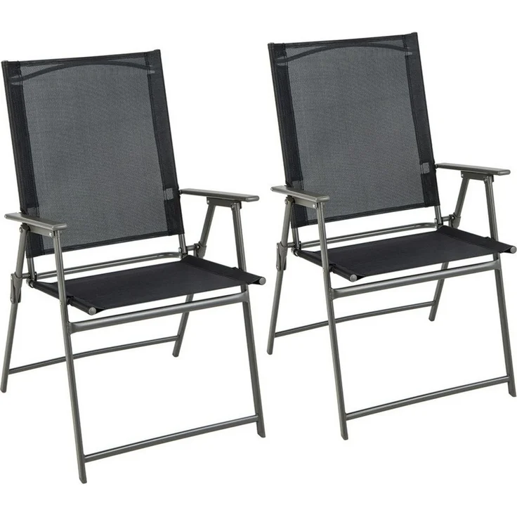 COSTWAY Gartenstuhl Klappstühle (2 St), klappbar mit Armlehnen,150kg – Bild 1