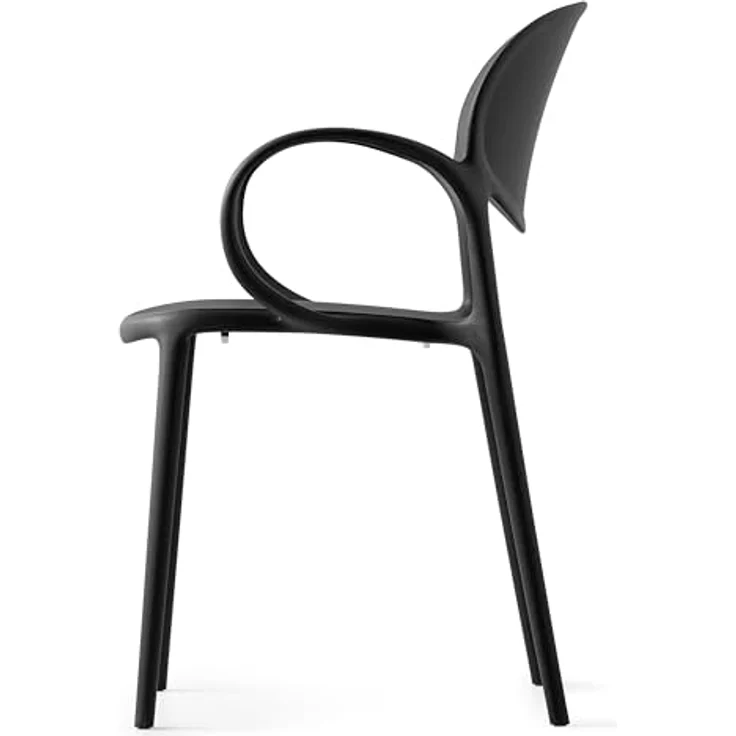 Connubia, 2 Stühle Abby, recyceltes Polypropylen, 100% schwarz matt – Bild 8