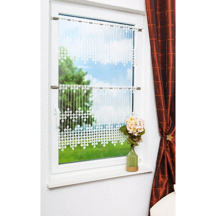 Scheibengardine Plauener Spitze - Pearl (Bx H) 200cm * 45cm weiß – Bild 4