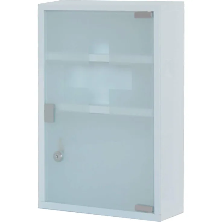 Style home Medizinschrank aus Edelstahl 60 x 30 x 12 cm, abschließbare Apothekerschrank, XXL Medikamentenschrank Arzeneischrank Erste Hilfe Schrank, inkl. 2 Schlüsseln (Weiß, 4 Fächer)