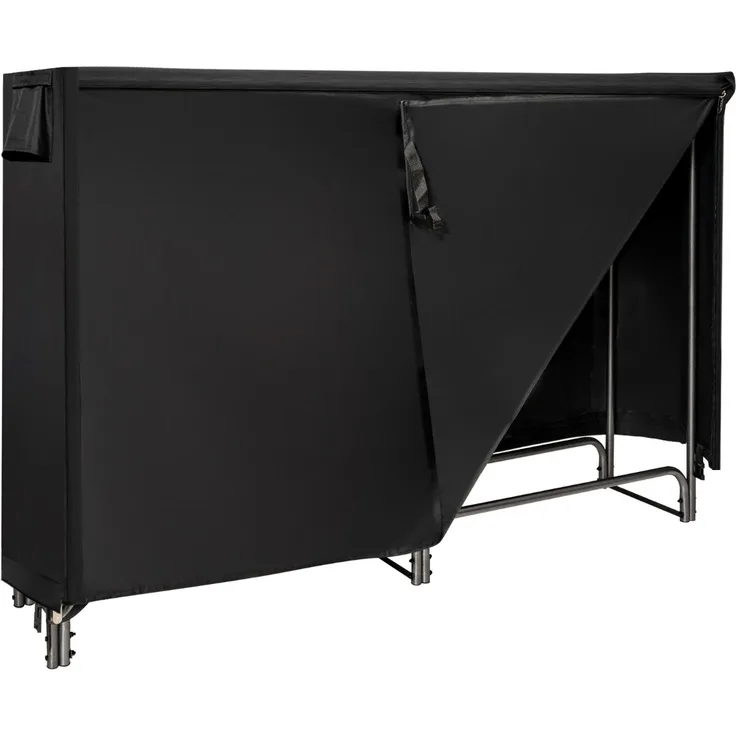 Kaminholzregal Aussen Metall 184 x 35,5 x 122,5 cm Brennholzregal mit wasserdichter Abdeckung
