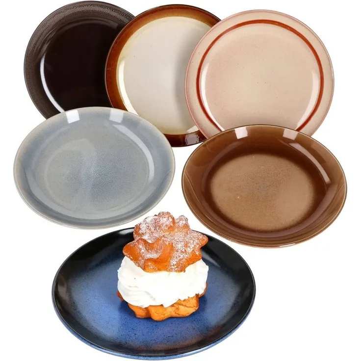 Earth 6er Set Kuchenteller 6 Personen 6 Farben Dessert-Teller Frühstücks-Platte