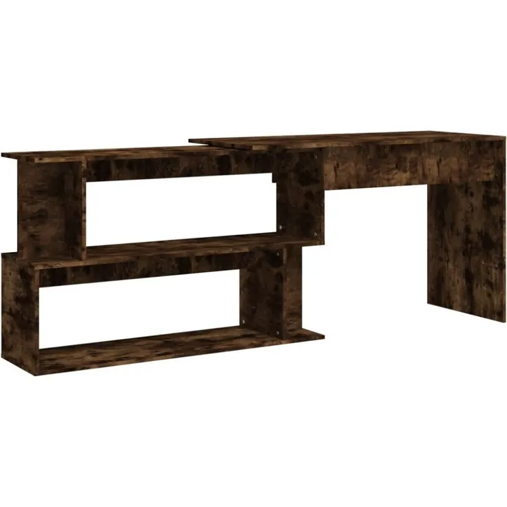 vidaXL Eckschreibtisch Räuchereiche 200x50x76 cm Holzwerkstoff 815423
