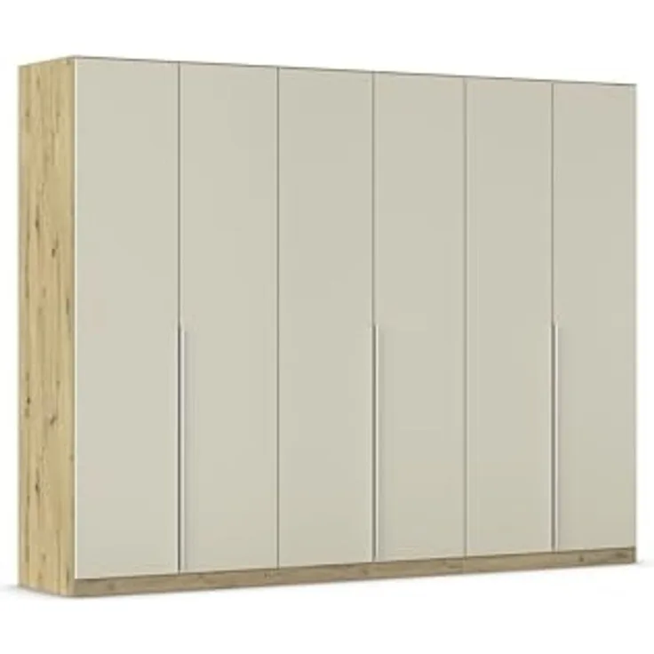 Rauch Möbel Alabama, Kleiderschrank für Schlafzimmer, Kinderzimmer, Wohnzimmer, Garderobe, Flur, 6-türig, mit Zubehör Premium, Farbe Beige/Eiche Artisan. Holz, Breite 271 cm