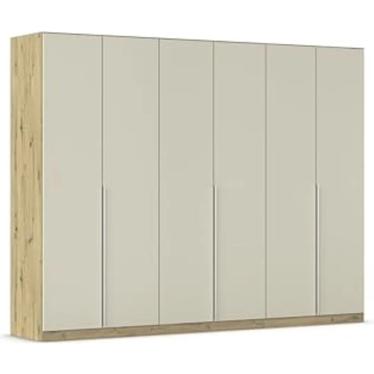 Rauch Möbel Alabama, Kleiderschrank für Schlafzimmer, Kinderzimmer, Wohnzimmer, Garderobe, Flur, 6-türig, mit Zubehör Premium, Farbe Beige/Eiche Artisan. Holz, Breite 271 cm – Bild 1