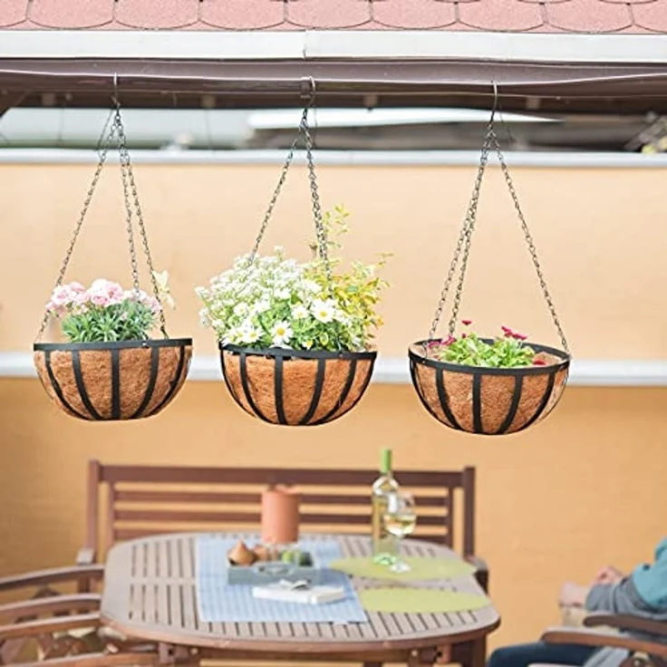Relaxdays Blumenampel 3er-Set 30 cm – Bild 2