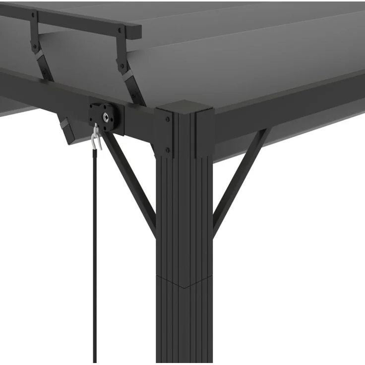 vidaXL Pergola mit Lamellendach 3x4 m Anthrazit Stoff und Aluminium 313929 – Bild 4