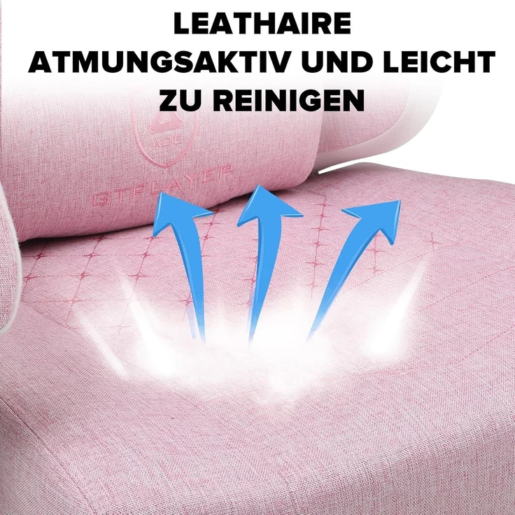 GTPLAYER Gaming-Stuhl Ergonomischer Gaming Sessel Schreibtischstuhl aus Stoff/Kunstleder (Pacekung), Federsitzkissen mit Fußstütze – Bild 6