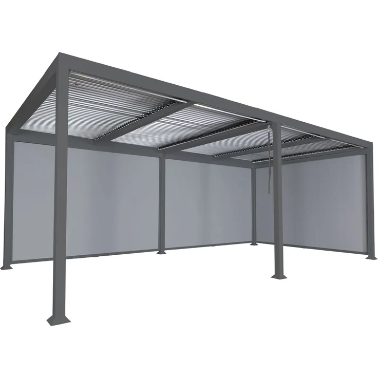 Mendler 'HWC-L41' Pergola mit 3 Seitenwände, Metall anthrazit, 3x6 m – Bild 8