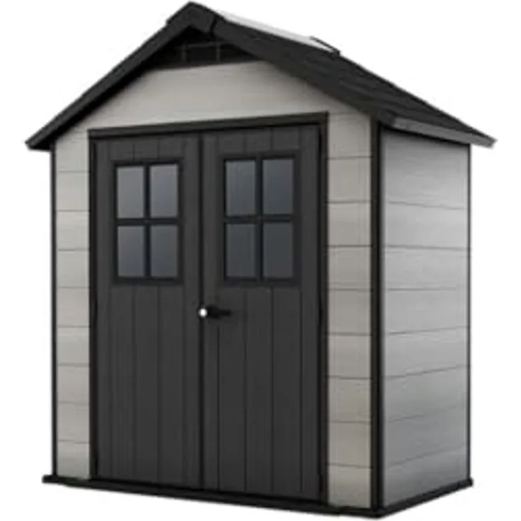 Keter Gerätehaus Oakland Gartenhaus Geräteschuppen 210 x 124,8 x 253cm Holzoptik