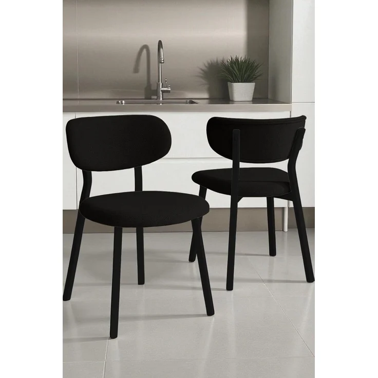 Skye Decor 'Toldy - Black' Stuhlset (2-teilig), Schwarz, 46 x 85 x 45 cm – Bild 2