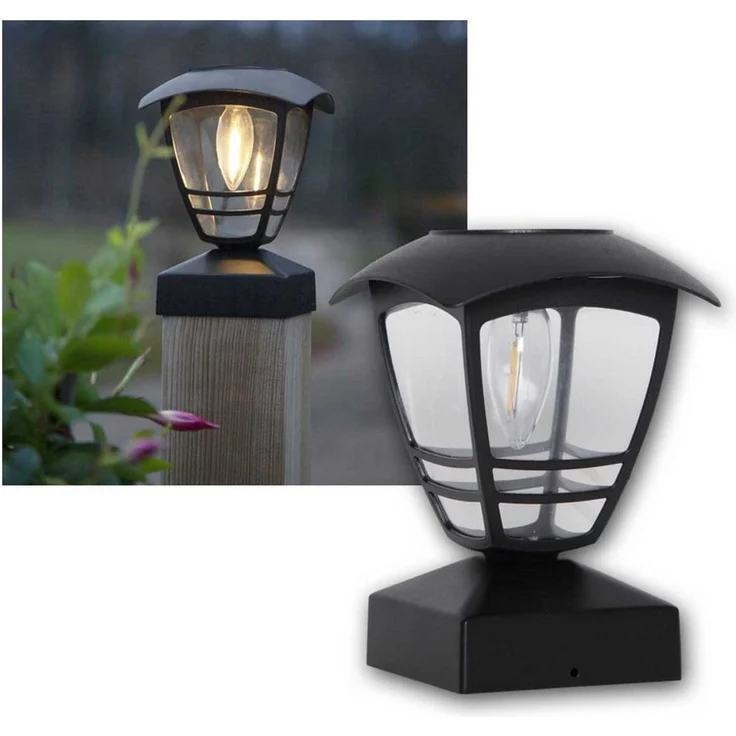 LED-Solar-Pfosten/Wegleuchte "Felix", ca. 14x19cm, schwarz – Bild 5
