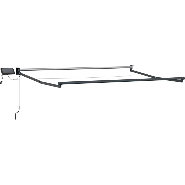vidaXL Manuelle Gelenkarmmarkise mit LEDs, Hellgrau und Weiß, 3 x 4 m – Bild 4