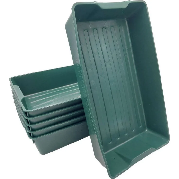 Gärtnerbox Pflanzschale Pikierschale Grün 58x32x11cm Pflanzwanne Blumenkasten Anzuchtwanne eckig Saatschale - robust, wetterfest, frostfest – Bild 5
