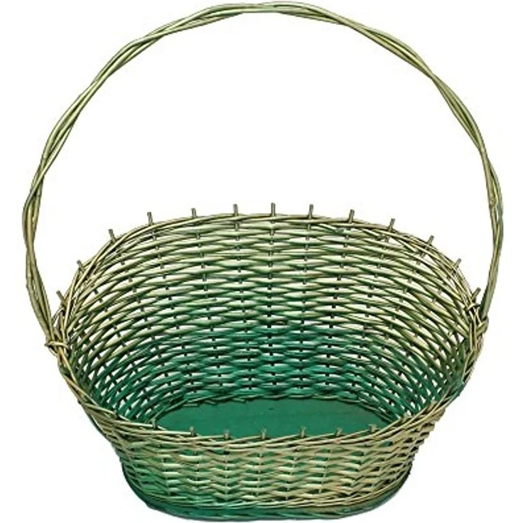 Präsentkorb "Grün/Gold" Einkaufskorb Picknickkorb Aufbewahrungskorb Brotkorb – Bild 1