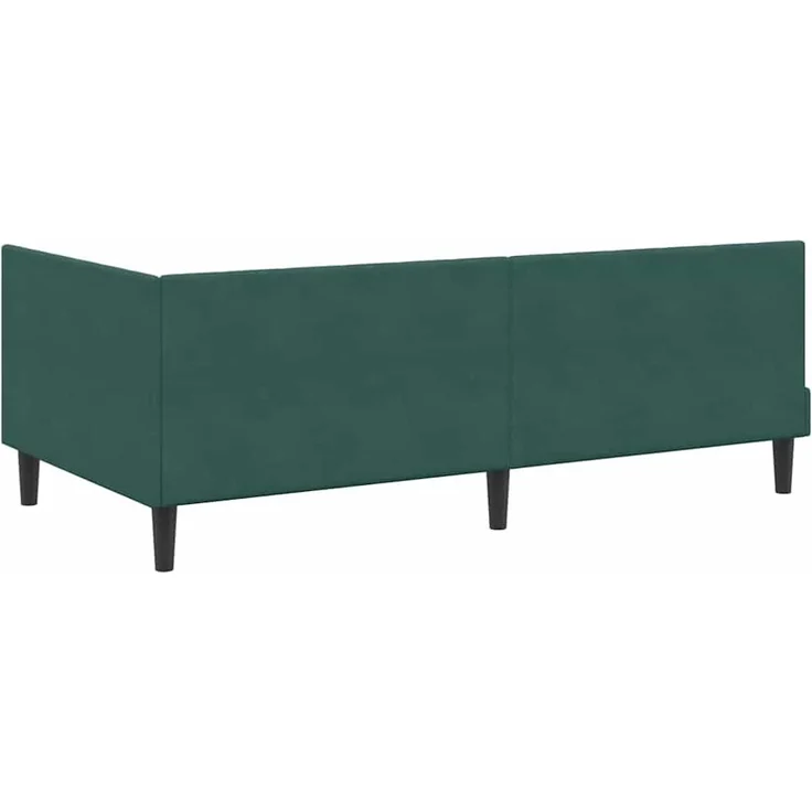 vidaXL Eckbettgestell mit Kopfteil Dunkelgrün 100 cm x 200 cm Samt 42016360 – Bild 6