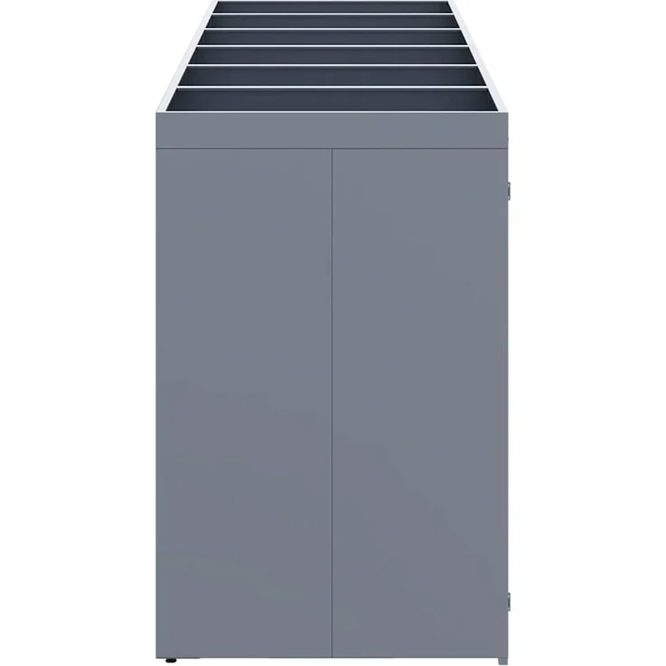 vidaXL Wagenmüllbehälter für 6 Behälter Hellgrau 408 x 77,5 x 121,5 cm 3394752 – Bild 8