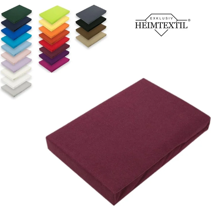 Microfaser Marke Spannbettlaken 90 - 100 x 200 cm + 30 cm Bordeaux – Bild 1