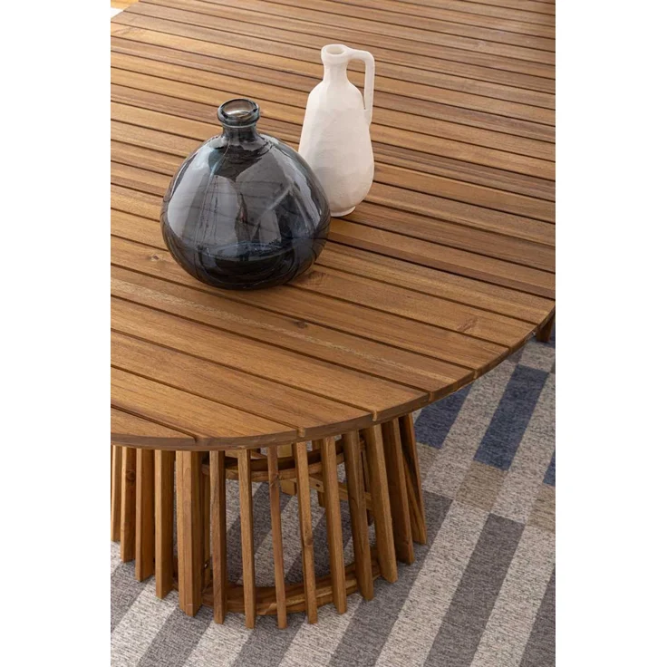 Gartenesstisch Rodano aus Akazienholz, skandinavischer Stil, natur, für 6-8 Personen, 220x100 cm – Bild 3