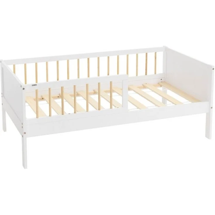 ML-DESIGN Kinderbett Bodenbett Juniorbett inkl. Lattenrost Einzelbett für Kinder Jugendbett, Junior-Bett mit Rausfallschutz Bettrahmen aus MDF / Kiefer – Bild 4