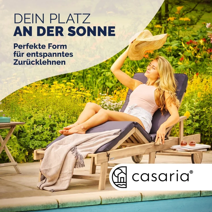 Casaria Sonnenliege Tami Sun Teak-Optik verstellbar – Bild 8